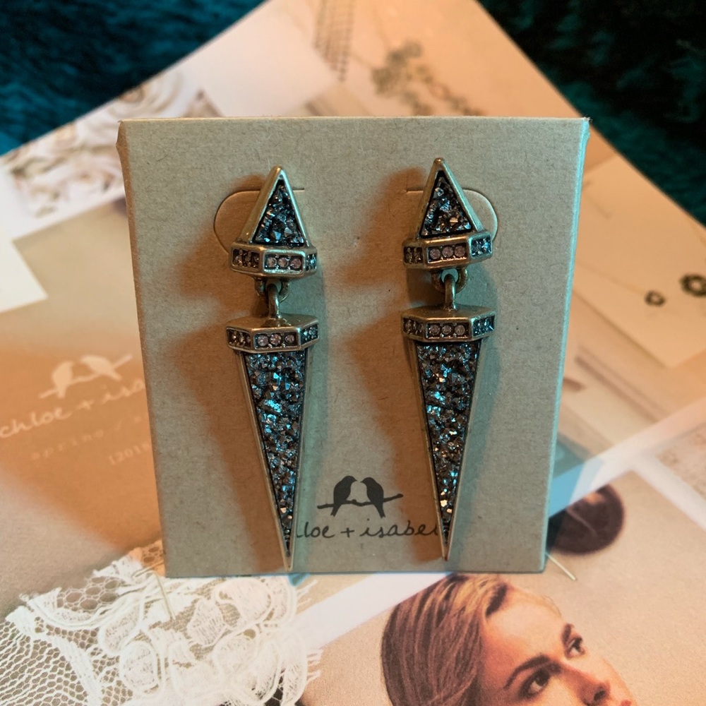 Amulet linear drop earrings